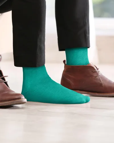 Miniatura 3 de Solid Color Casual Dress Socks for Men - Colorful & Comfortable Crew Socks
