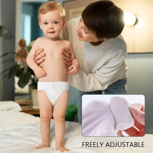 Miniatura 3 de Max Shape Paquete de 6 pantalones de algodón para bebés niñas y niños, pañales de algodón ajustables de 13 capas