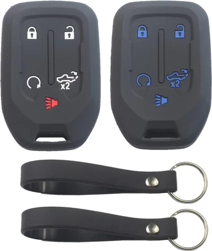 Miniatura 9 de 2 fundas para llavero de 5 botones compatibles con Chevy Silverado, Gris negro, Pequeño