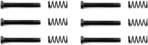 Miniatura 4 de Musiclily Pro Metric M3x20mm - Juego de tornillos y muelles de acero para guitarra eléctrica importada, puente bajo, negro (juego de 6)