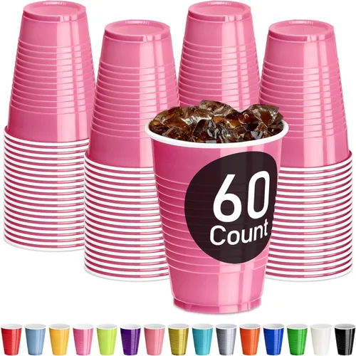 Miniatura 11 de DecorRack - Vasos desechables y reutilizables de 12 onzas para fiestas de cumpleaños, despedidas de soltera, campamentos, eventos en interiores y al