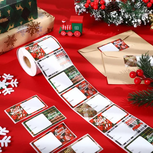 Miniatura 3 de Outus 500 etiquetas de Navidad, etiquetas autoadhesivas de regalo para regalos de Navidad, pegatinas de etiquetas de nombre de Navidad para papel