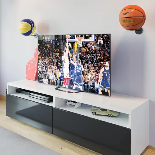 Miniatura 7 de Wallniture Palla Ball - Juego de 2 estantes de almacenamiento para montar en la pared, para pelotas de fútbol, voleibol, fútbol y baloncesto