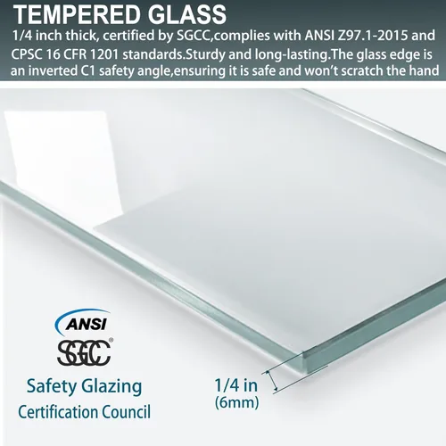 Miniatura 7 de GroGro 56-60" W x 71" H Mampara de ducha giratoria de vidrio semisin marco, vidrio templado transparente de 1/4" (6mm) SGCC, acabado cromo, Cromado