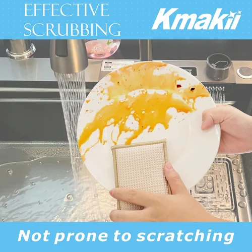 Miniatura 6 de KMAKII Esponjas de cocina de bambú, esponja para platos, esponjas de limpieza súper absorbentes, paquete de 12