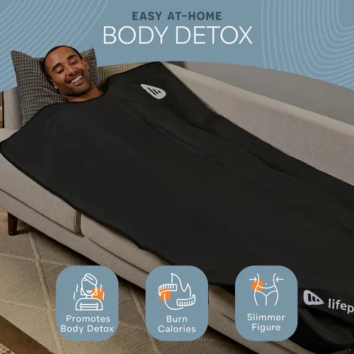 Miniatura 2 de Manta de sauna infrarroja LifePro para desintoxicación y relajación – Sauna portátil de infrarrojos lejanos para el hogar para desintoxicación