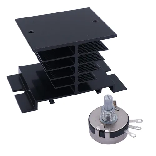 Miniatura 4 de TWTADE SSR-25VA 500K ohm 1/4W a 380VAC 25A Relé de estado sólido monofásico Regulador de voltaje de resistencia autorizado+disipador