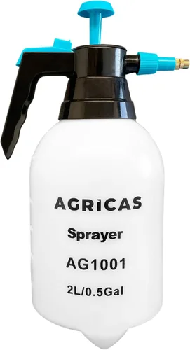 Pulverizador de bomba manual de 0.5 galones, rociador de jardín de presión de 2 litros, rociador de malezas manual con boquilla de latón ajustable,