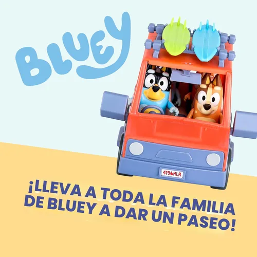 Miniatura 2 de Bluey Heeler - Coche de juguete familiar 4WD para niños pequeños con 4 figuras, tablas de surf y hoja de calcomanías, juego de simulación, juguetes