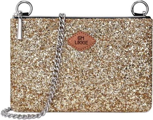 GM LIKKIE Bolso de mano cruzado para mujer, bolso de noche con purpurina, bolso de boda con lentejuelas para fiesta