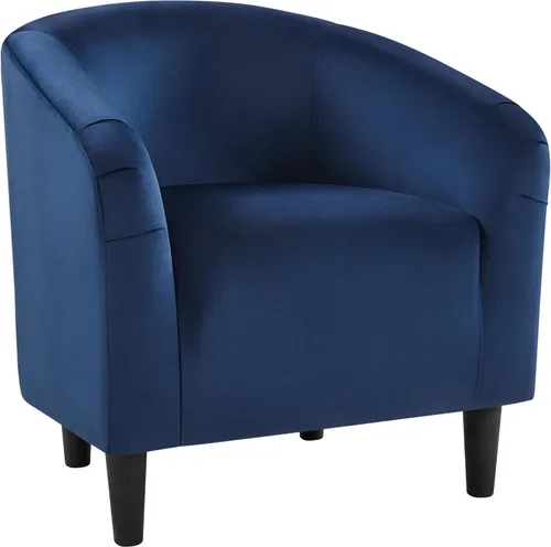 Miniatura 24 de Yaheetech Silla de Sala de Estar, Silla de Acento de Terciopelo, Silla Barril Tapizada, Silla de Asiento con Reposabrazos y Respaldo Bajo para Sala