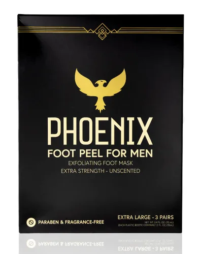 Miniatura 6 de Paquete de 2 Phoenix Foot Peel para hombre, extra grande, extra fuerte, tratamiento exfoliante para pies secos, removedor de callos, sin perfume