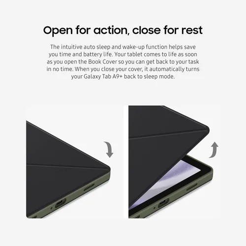 Miniatura 6 de SAMSUNG Funda tipo libro para Galaxy Tab A9+, estuche protector para tablet, soporte plegable con modos paisaje y retrato, protección contra golpes