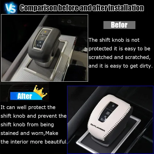 Miniatura 3 de Accesorios de interior personalizados para Mitsubishi Outlander 2022 2023 2024 Outlander PHEV 2023 2024 Cubierta de pomo de cambio de marcha