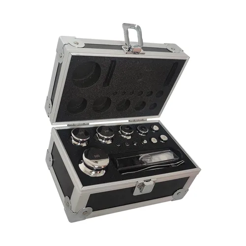 Miniatura 2 de F1 Grado 1mg-17.64 oz Kit de peso de calibración de acero inoxidable 25 piezas Pesos embalados en caja de aleación de aluminio para laboratorio