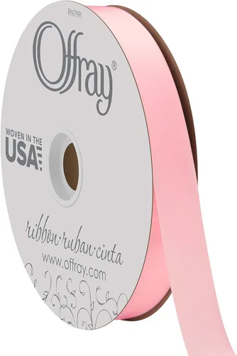 Miniatura 56 de Offray Cinta doble faz de satén, carrete de 7/8 pulgadas de ancho x 20 yardas, color blanco envejecido