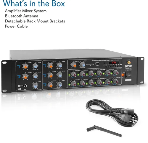 Miniatura 8 de Pyle Amplificador de potencia Bluetooth inalámbrico de 12 canales, salida de potencia máxima de 6000 vatios, receptor mezclador de fuente de audio