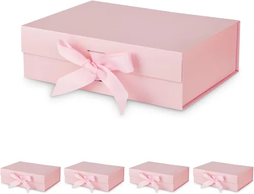 Miniatura 9 de DaiJoob Caja de regalo con tapa para regalos de 10.5 x 7.5 x 3.1 pulgadas con cinta y cierre magnético (paquete de 5) (blanco)