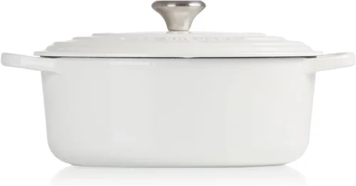 Miniatura 4 de Le Creuset Horno holandés ovalado Signature de hierro fundido esmaltado, 2.75 cuartos de galón., Blanco
