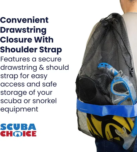 Miniatura 2 de Scuba Choice Mesh Drawstring Bag for Diving & Snorkeling – Lightweight, Quick-Dry Gear Sack for Mask, Fins and Snorkels