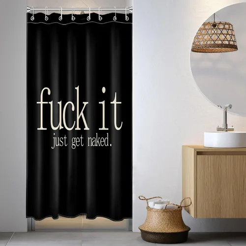 Miniatura 24 de LB Fuck It Get Naked - Cortina de ducha pequeña de 48 x 68 pulgadas, forro de cortina de ducha en blanco y negro, cortina de ducha estrecha