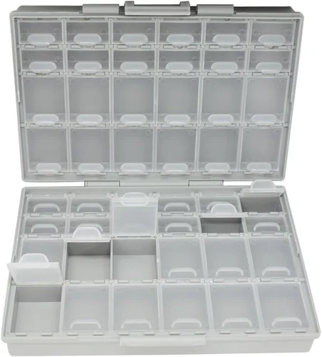 AideTek BOXALL48 48 Tapas Caja Vacía Organizadora SMD SMT Tamaño 6 Pulgadas 9 Pulgadas Montaje en Superficie