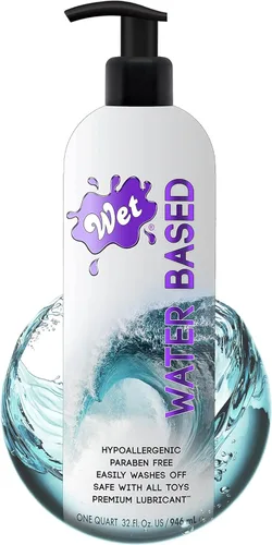 Wet Silver Lubricante a Base de Agua | Fórmula Original Premium de Larga Duración | Vegano, pH Equilibrado, Hipoalergénico, Libre de Parabenos, Sin