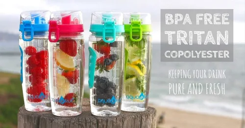 Miniatura 8 de AquaFrut - Botella de agua con infusor de frutas de 32 onzas, sin BPA, botella deportiva de infusión de frutas, tapa abatible con boquilla