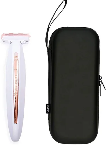 Miniatura 2 de INVODA Estuche rígido para afeitadora de acabado táctil impecable cuerpo recargable para mujer, afeitadora y recortadora de viaje, bolsa protectora