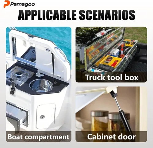 Miniatura 6 de 7835PB 10 pulgadas, 35 libras, amortiguadores de gas, 10" 156 N, muelles de amortiguadores de gas para caja de herramientas de camioneta, tapa