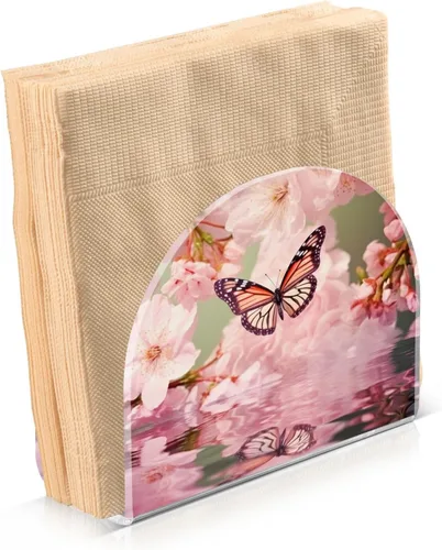 Miniatura 2 de Napkin Holder Streamside Butterfly Napkin Holders for Tables, Clear Acrylic Napkin Holders Cocktail Napkin Holder for Kitchen Restaurant Bar Home
