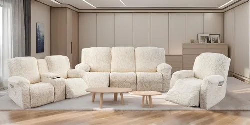Miniatura 6 de Funda para Sillón Reclinable de 4 Piezas Elástica, Funda Deslizable de Sofá, Cubierta de Sofá para Sofá Reclinable de 1 Asiento, Protector