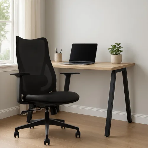 Miniatura 2 de 2xhome Silla de oficina ergonómica Silla de escritorio de malla de respaldo alto Soporte lumbar ajustable de inclinación reclinable Asiento