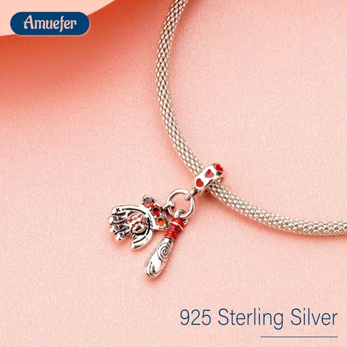Miniatura 2 de Abalorios para pulseras de graduación y deportes de plata de ley 925 para collares, regalos para mujeres