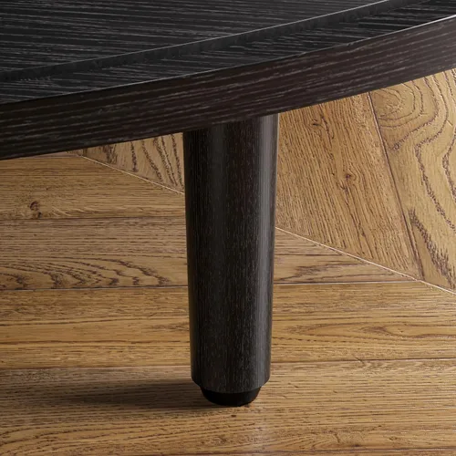 Miniatura 8 de Mesa auxiliar redonda, mesa central acanalada de 31.5 pulgadas con almacenamiento, mesa de centro elevable con almohadillas ajustables, puerta Negro