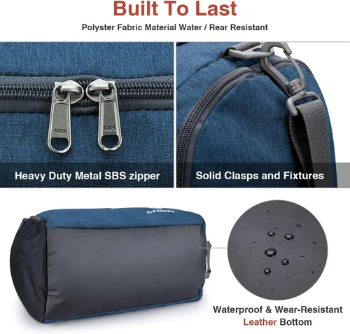 Miniatura 5 de Canway - Bolsa deportiva para gimnasio, bolsa de lona para viaje con compartimento para bolsa húmedo y para zapatos para hombres y mujeres, de 45 L
