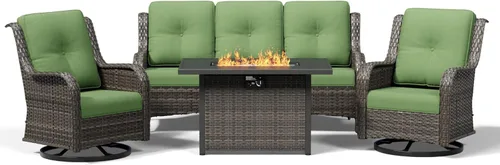 Miniatura 176 de Joyside Juego de sillas de mimbre para patio, juego de 3 piezas de mimbre para exteriores con 2 sillas reposabrazos y 1 mesa auxiliar para terraza