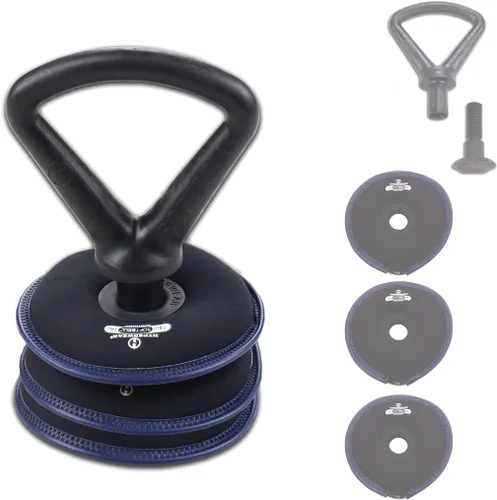 Miniatura 9 de Hyperwear SoftBell - Juego de pesas rusas ajustables, discos de peso suaves recubiertos de vinilo con base de goma, equipo versátil de gimnasio