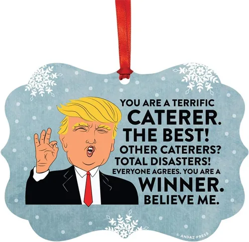 Miniatura 21 de Andaz Press Presidente Donald Trump Fancy Frame Recuerdo Adorno de Navidad Regalo de broma Ejecutivo de Cuenta, 1 paquete, Divertidas Ideas