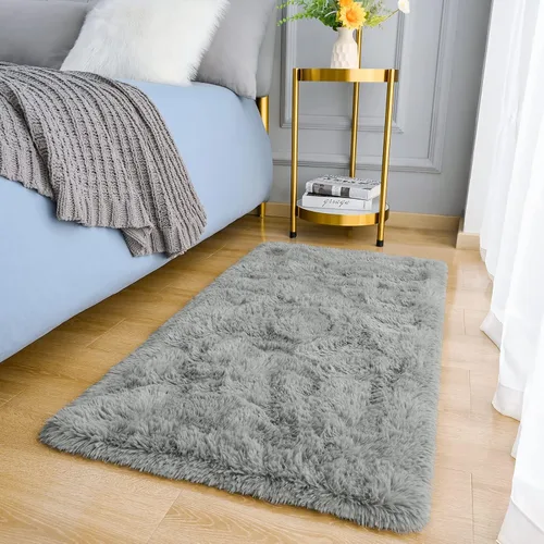 Miniatura 18 de Amearea Alfombra de Área Peluda Esponjosa para Dormitorio de Niños Sala de Estar, Extra Suave y Difusa Alfombras Peludas, Antideslizante, Alfombra