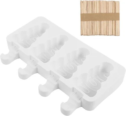 Miniatura 4 de Moldes para paletas de hielo para árbol de Navidad, bandejas reutilizables de 4 ranuras para paletas de hielo con moldeador de fácil liberación