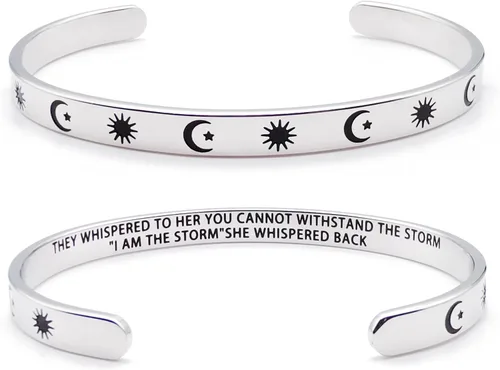 Miniatura 48 de Dczosily Pulseras inspiradoras para mujer, de acero inoxidable, pulseras motivacionales, regalos personalizados para mejores amigas