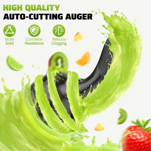 Miniatura 3 de EanOruus Exprimidor de prensa en frío, máquina extractor de jugo de canal de alimentación de 5.8 pulgadas de ancho con 400 W, alto rendimiento
