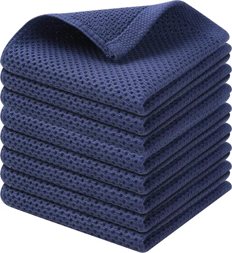 Miniatura 34 de Kitinjoy - Paños de cocina de 100 % algodón, tela de tejido gofrado, paño de limpieza ultrasuave, absorbente y de secado rápido. Gris Oscuro