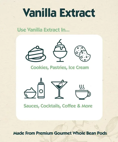 Miniatura 7 de Extracto de Vainilla Pura de 16 oz - 100% Extracto de Vainilla Real - Para Cocinar, Bebidas y Postres - 100% Vegano, Sin Azúcar y Kosher - Libre