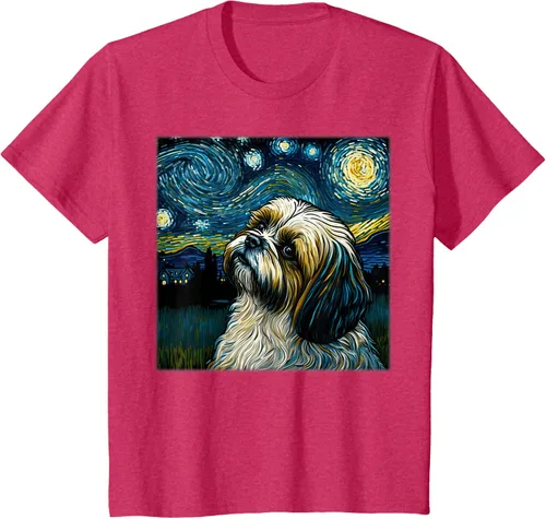 Miniatura 47 de Camiseta Surrealism Starry Night Shih Tzu Dog