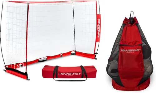 Miniatura 8 de PowerNet Carli Lloyd - Paquete de red portátil estilo arco y bolsa de transporte de pelota grande, configuración rápida ultra portátil, portería