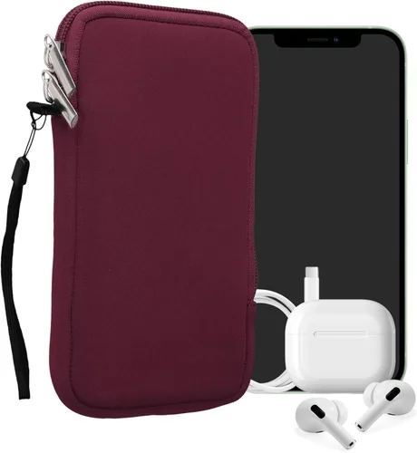 Miniatura 61 de kwmobile Funda universal para teléfono tamaño XS - 3,5/4 pulgadas - Funda de neopreno para teléfono inteligente con cremallera - Funda impermeable