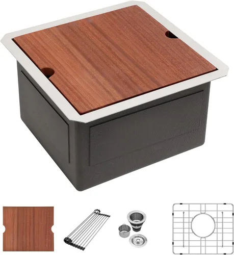 Miniatura 22 de Fregadero de Montaje Bajo de 13 Pulgadas - Beslend 13”x15”x9” Fregadero de Cocina de Acero Inoxidable de Montaje Bajo Calibre 16 Fregadero de Cocina