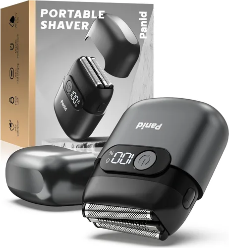 Miniatura 8 de Afeitadoras eléctricas de aluminio para hombres, mini maquinilla de afeitar eléctrica mejorada con 3 cuchillas flotantes, pantalla LED, USB-C